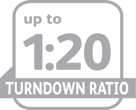 1:20 Turndown Ratio